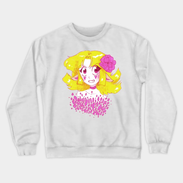 Blonde and Pink Girl Crewneck Sweatshirt by saradaboru